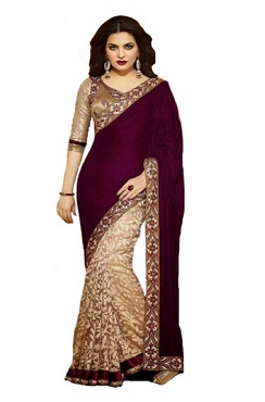 India Desire : Buy Designers Saree Multi Color Faux Georgette Saree At Rs 250 From Snapdeal [Loot Deal]